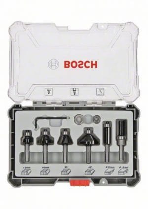 Komplet glodala, 6 komada, Trim&Edging držač od 8 mm 6-piece Trim i Edging Router Bit Set  BOSCH