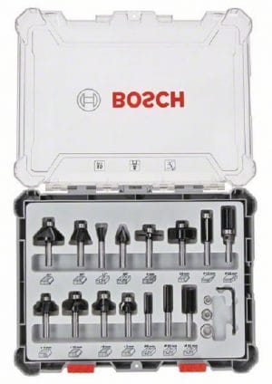 Komplet raznih glodala, 15 komada, držač od 6 mm 15-piece Mixed Application Router Bit Set (2607017471) BOSCH
