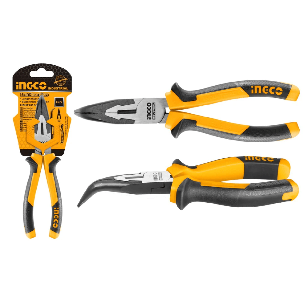 Ingco zakrivljena špic klešta 160mm Industrial HBNP28168
