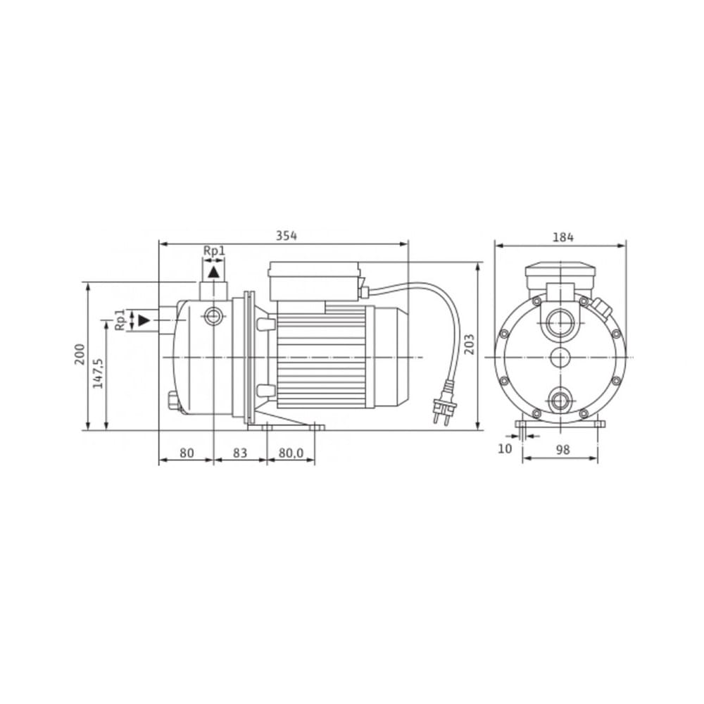 Samousisna jednostepena TROFAZNA pumpa WJ 203 X DM (4212734) 400V Wilo — slika 3