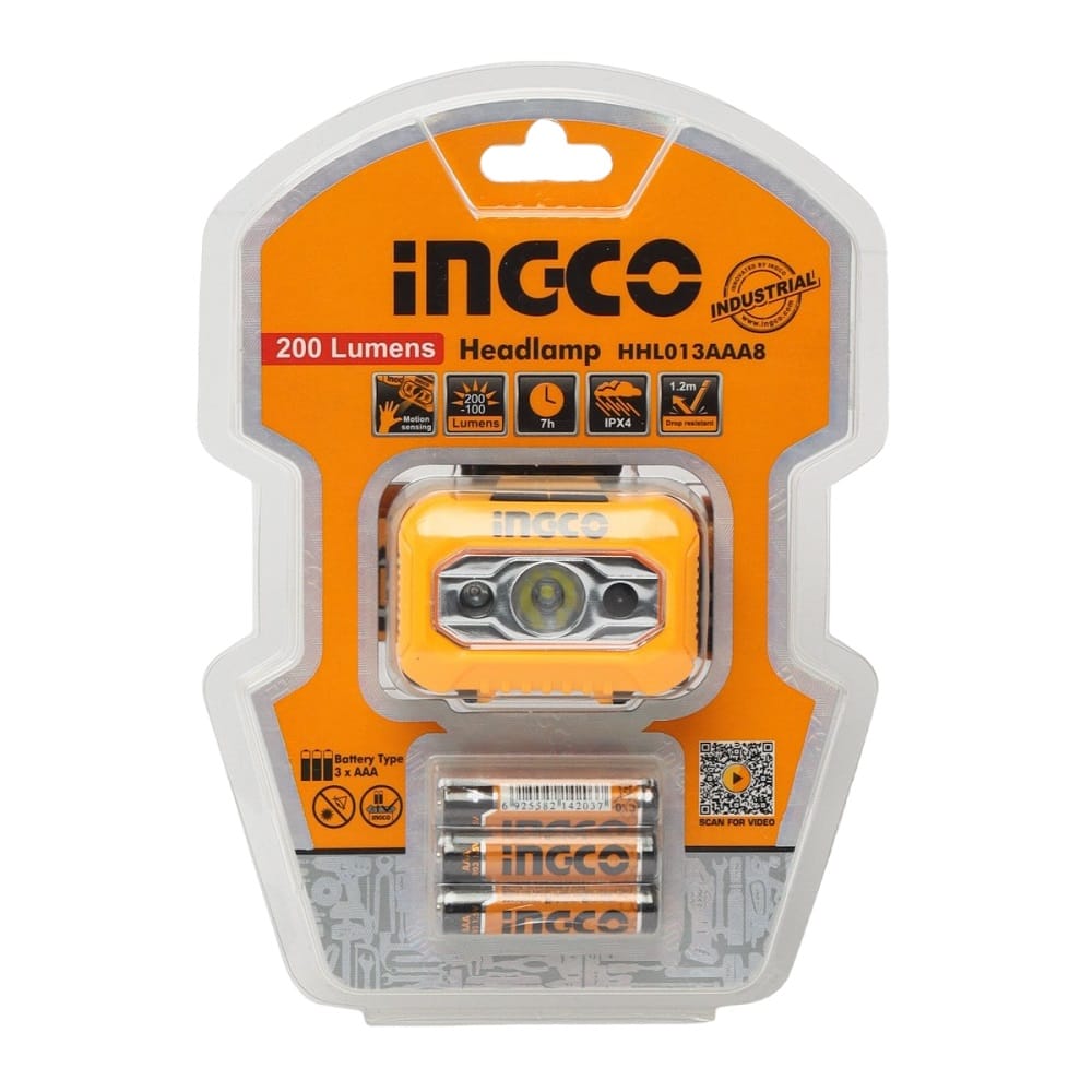 Naglavna baterijska radna lampa HHL013AAA8 200 lm INGCO — slika 4