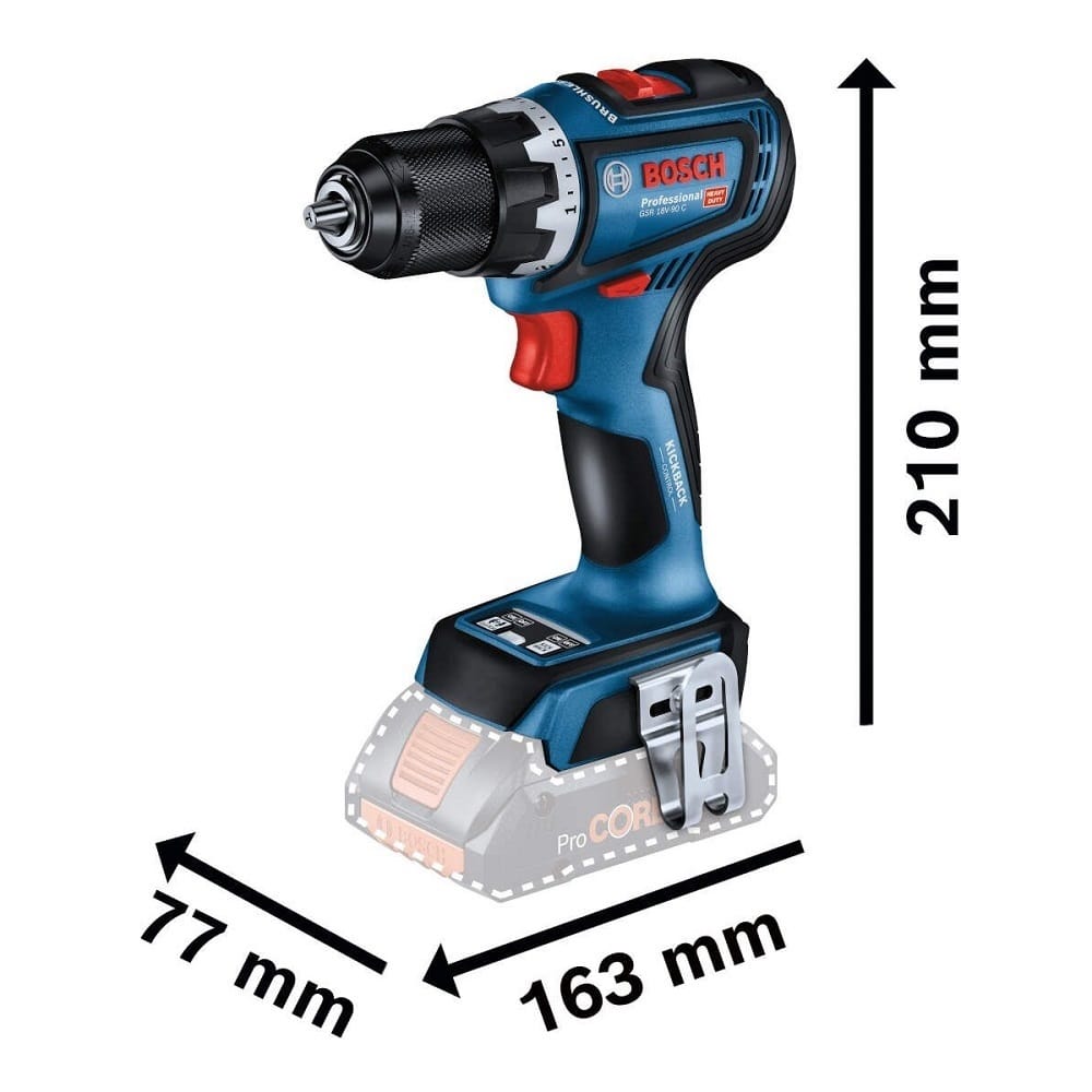 Akumulatorska bušilica/odvijač GSR 18V-90 C 2×4.0 Ah + L Boxx kofer (06019K6003) Bosch — slika 3