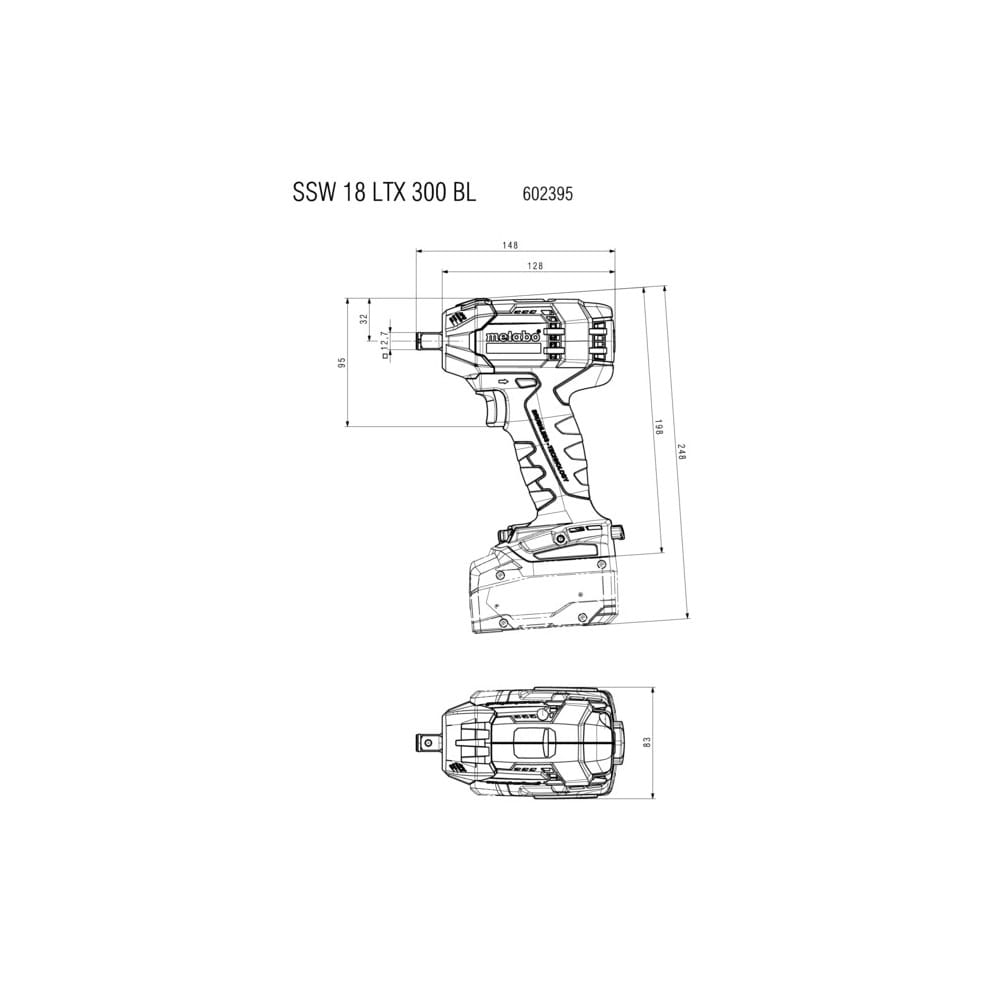 Akumulatorski udarni zavrtač SSW 18 LTX 300 BL (602395840) Metabo — slika 3