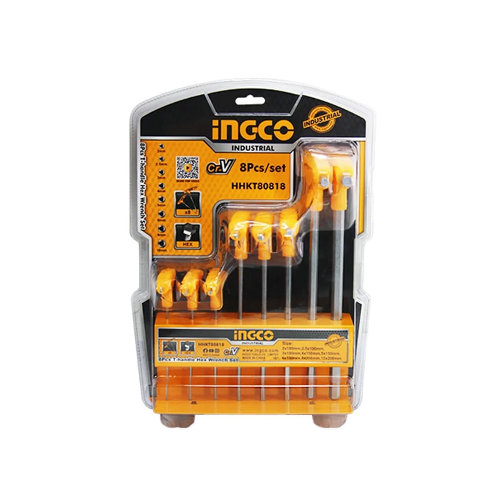 Set imbus ključeva HHKT80818 8/1 sa T ručkom INGCO — slika 2