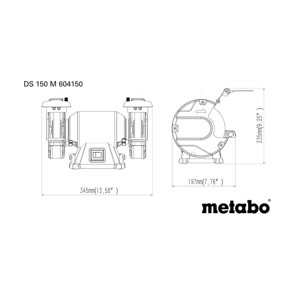 Električno dvostrano tocilo DS 150 M 370W 125mm (604150000) Metabo — slika 2