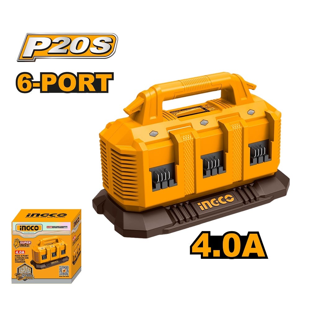 Punjač za 6 baterija 20V SUPER Ingco FCLI2064
