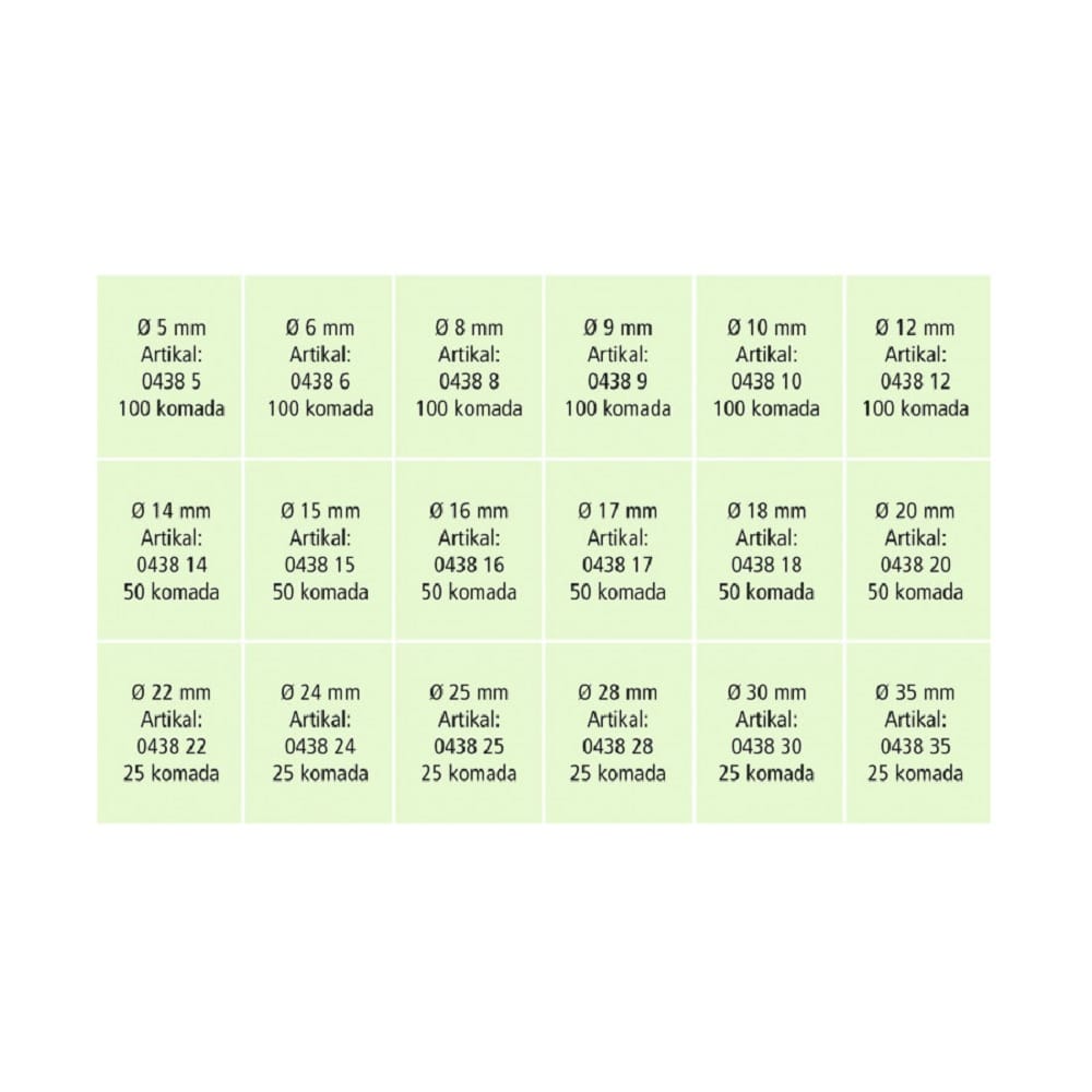 Set 1050-delni opružni čelik, blank DIN 471 (0956438) Reca — slika 2
