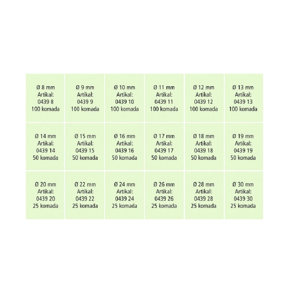 Set 1050-delni opružni čelik, blank DIN 472 (0956439) Reca — slika 2