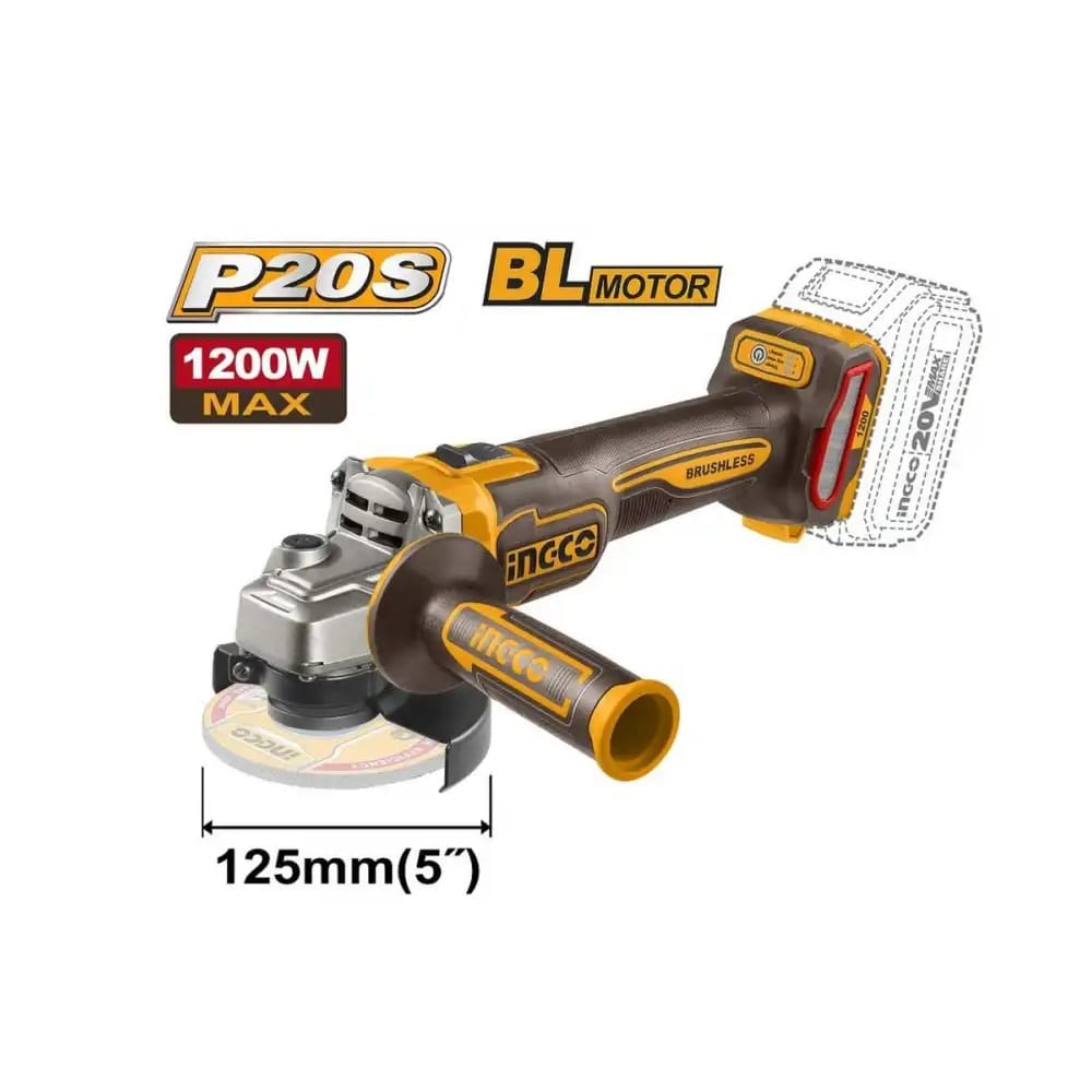 Akumulatorska ugaona brusilica CAGLI221253 125mm 20V SUPER INGCO