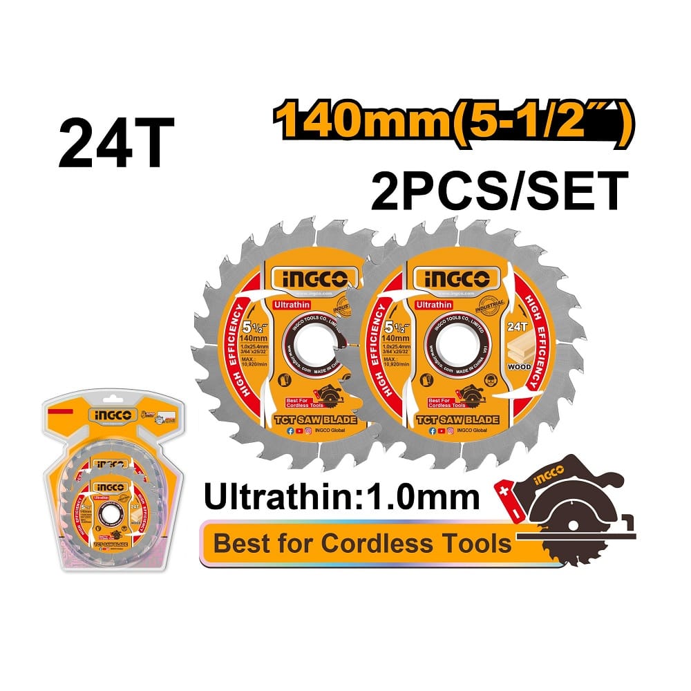 Set lista testere za drvo TSB1403 140 mm 24T SUPER INGCO