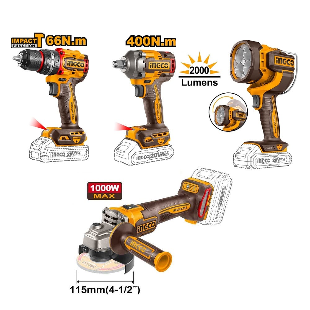 Akumulatorski set alata 9/1 COSLI250381E 20V SUPER INGCO — slika 2