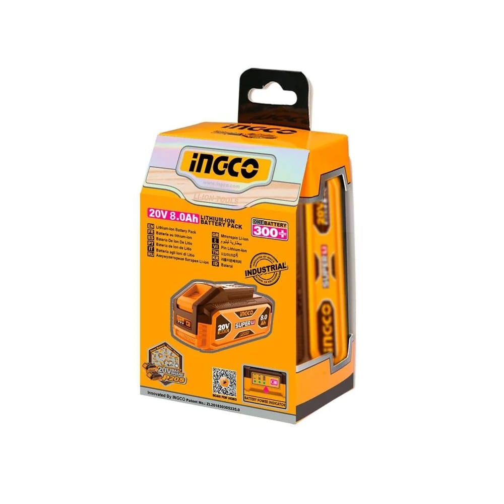SUPER INGCO Lithium-ion baterija FBLI2108 20V 8.0Ah — slika 3