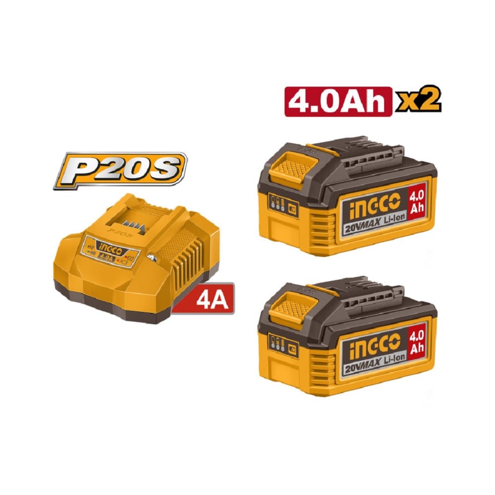 Set baterije i punjača FBCPK2013E 2×4,0Ah SUPER INGCO — slika 2