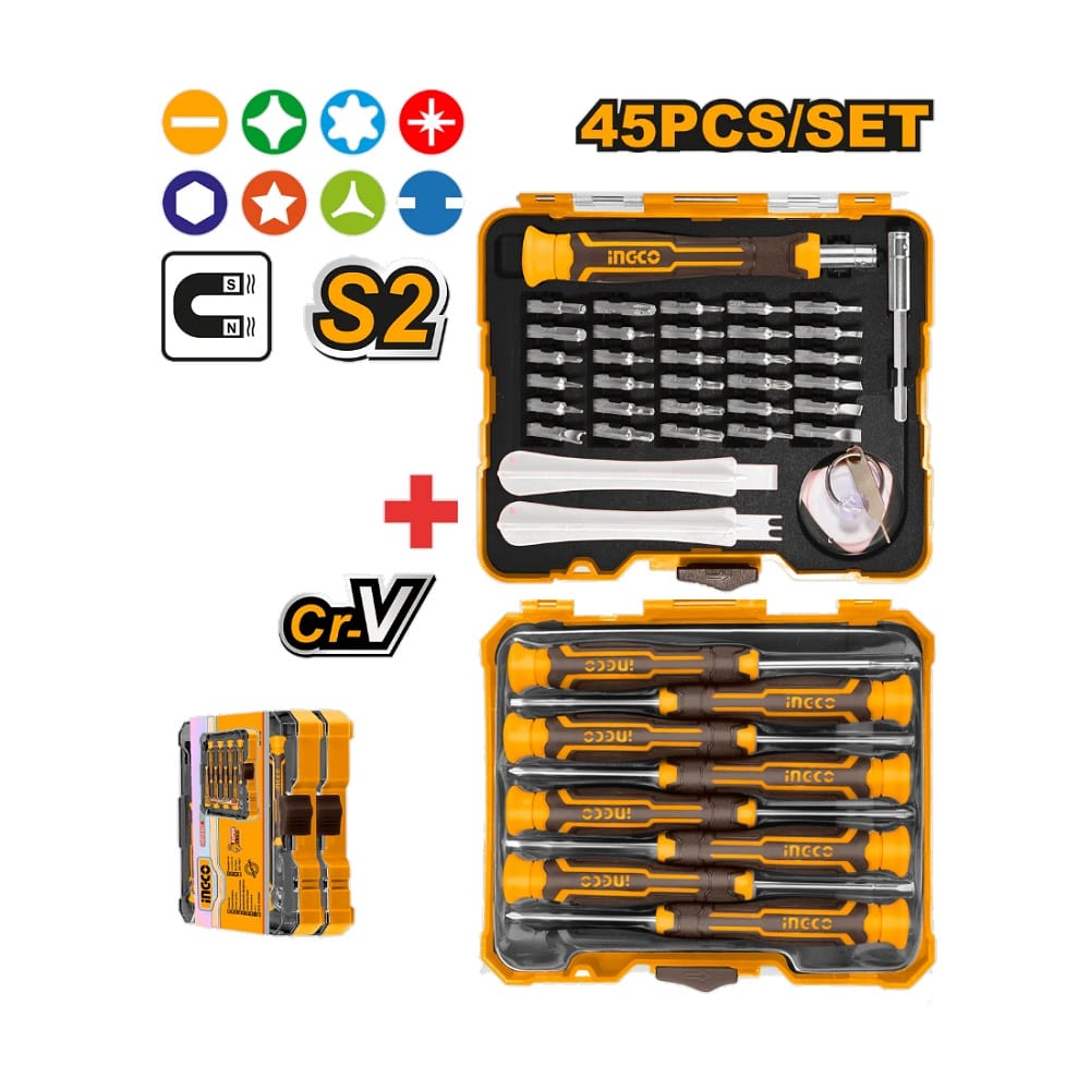 Set preciznih odvijaca i bitova 45kom HKSDB0458 SUPER INGCO