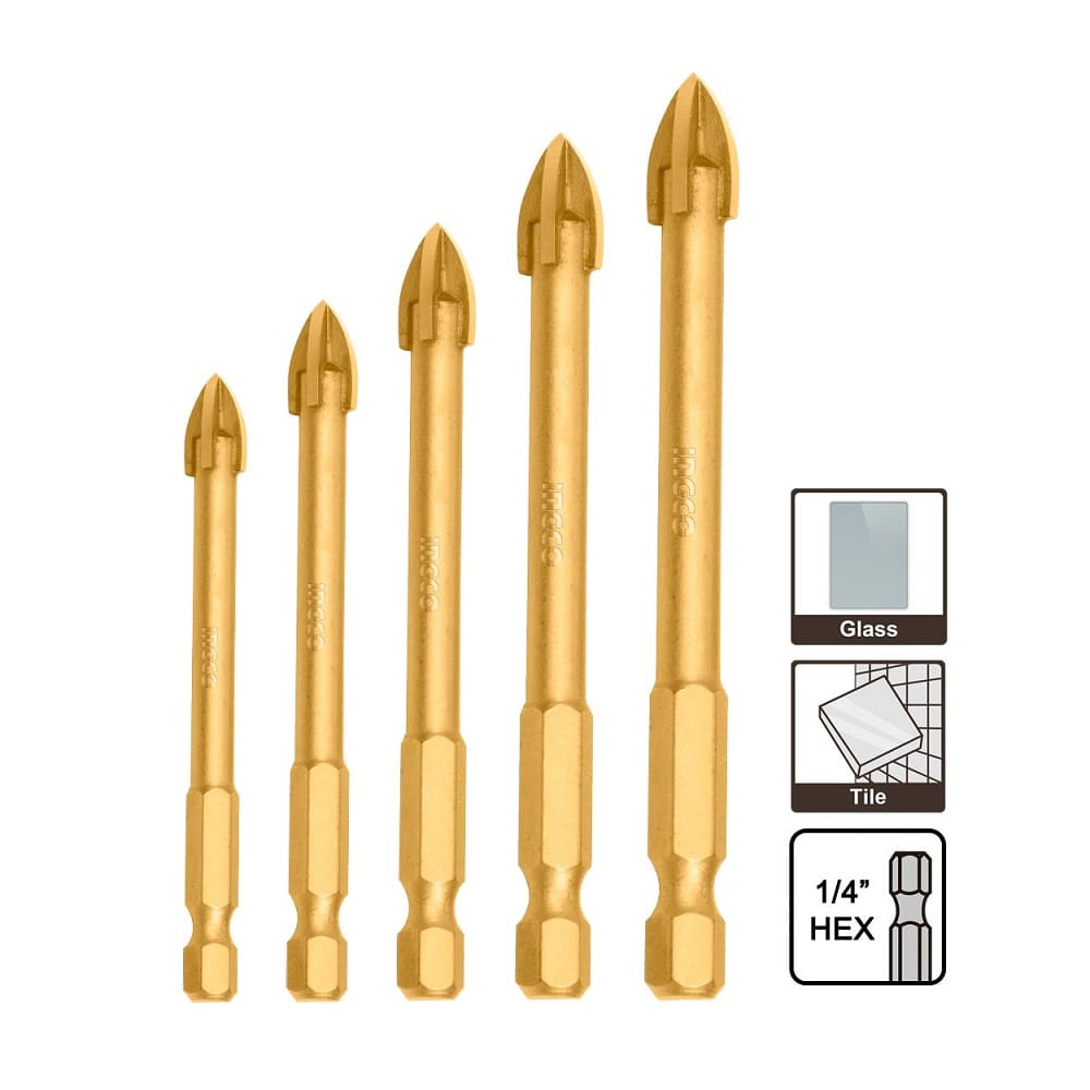 Set burgija za staklo i keramiku 5/1 AKD7058 SUPER INGCO — slika 2