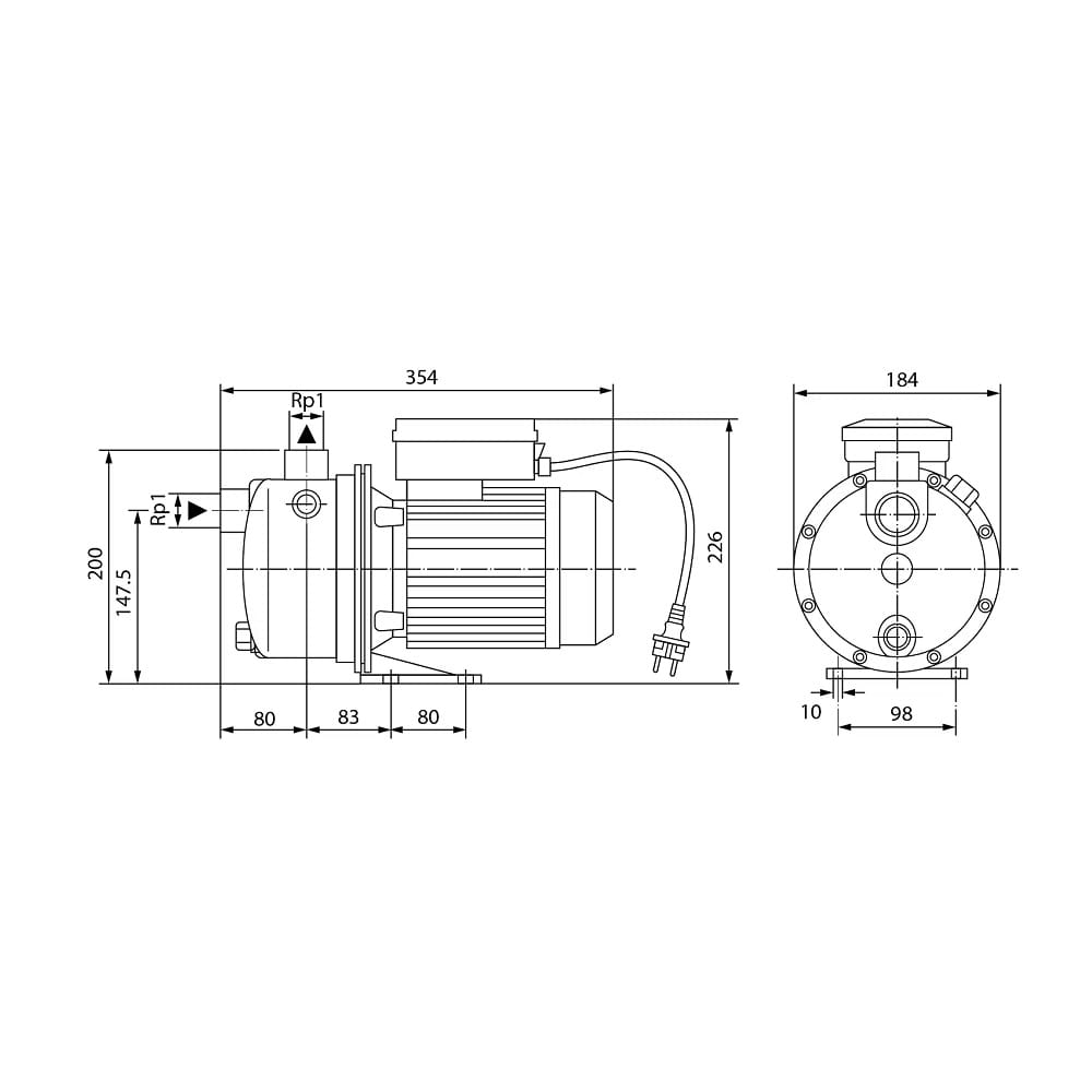 Samousisna pumpa za vodu WJ-203-X-EM-2-WP 0.75kW Wilo — slika 3